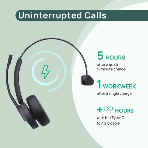 Yealink BH70 MS Mono Mono Wireless Bluetooth Headset USB-C/A