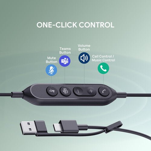 Yealink UH44 Mono Teams Wired USB Headset USB-C/A Black