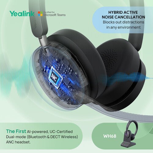 Yealink WH68 Stereo Teams DECT Wireless Headset 1208655