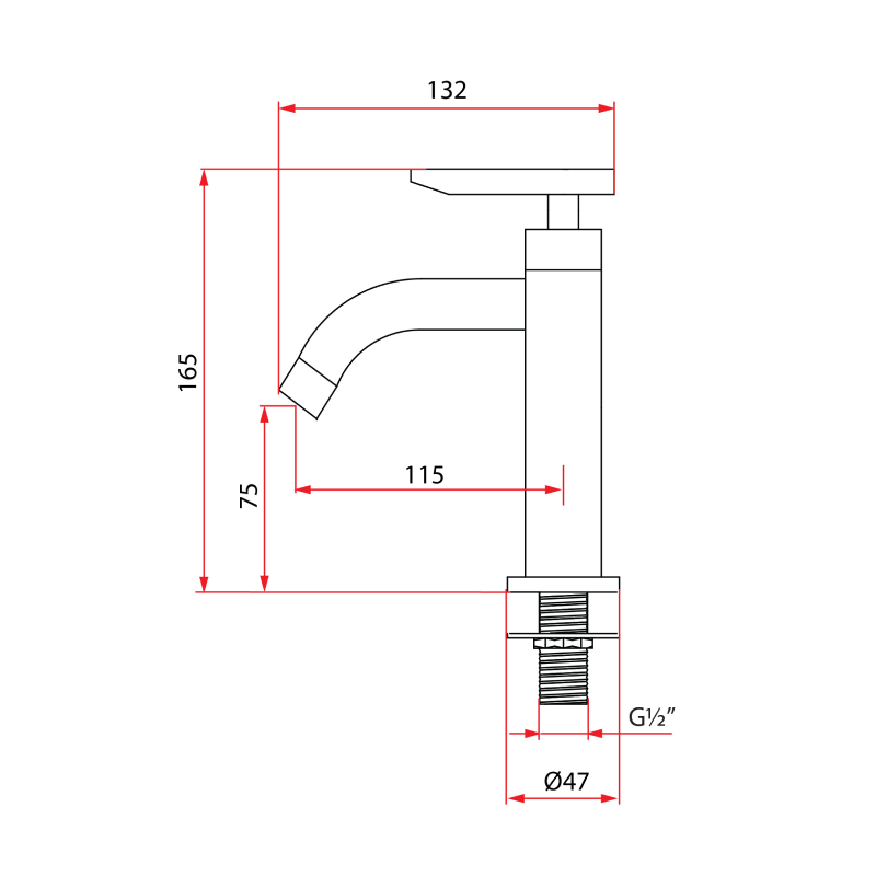 Rubine FRESCO P97325 Basin Tap