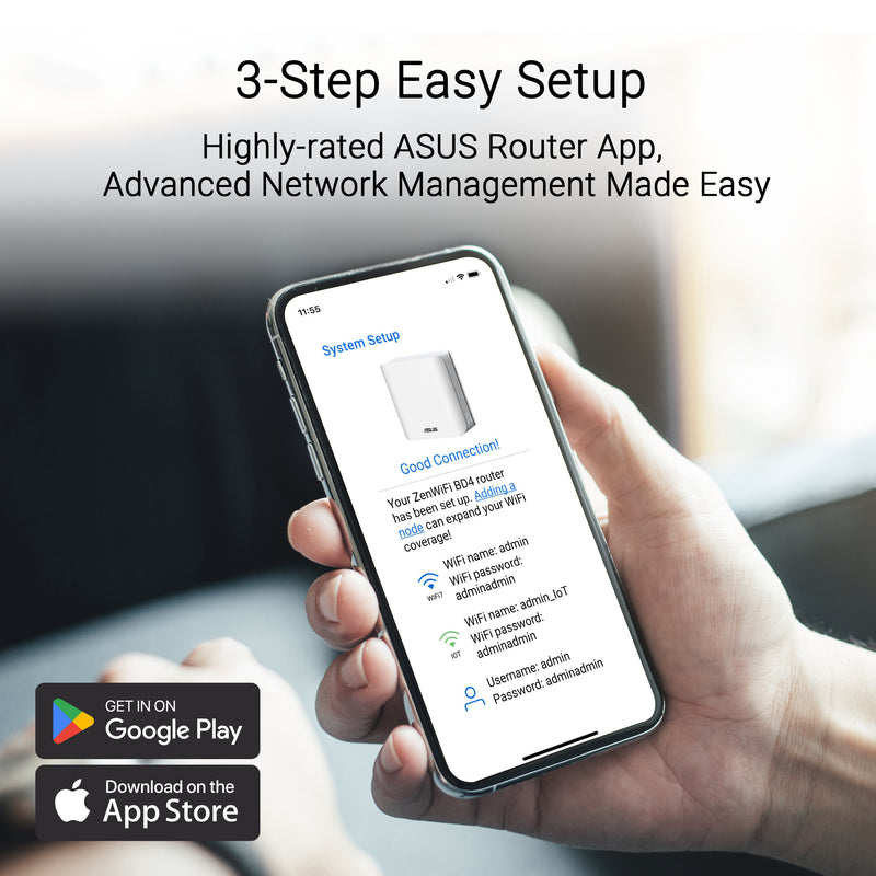 ASUS ZenWiFi BD4 Mesh Router White