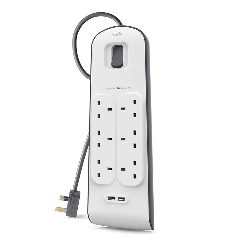 Belkin BSV604sa2M 2,4 Amp USB Charging 6-outlet Surge Protection Strip | Lion City Company.