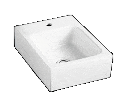 Rubine GE2301-1210 Ceramic Countertop / Wall-hung Washbasin (White) | Lion City Company.