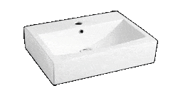 Rubine GE6407-1210 Ceramic Countertop / Wall-hung Washbasin (White) | Lion City Company.