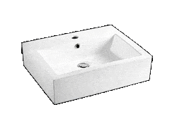 Rubine GE5405-1210 Ceramic Countertop / Wall-hung Washbasin (White) | Lion City Company.
