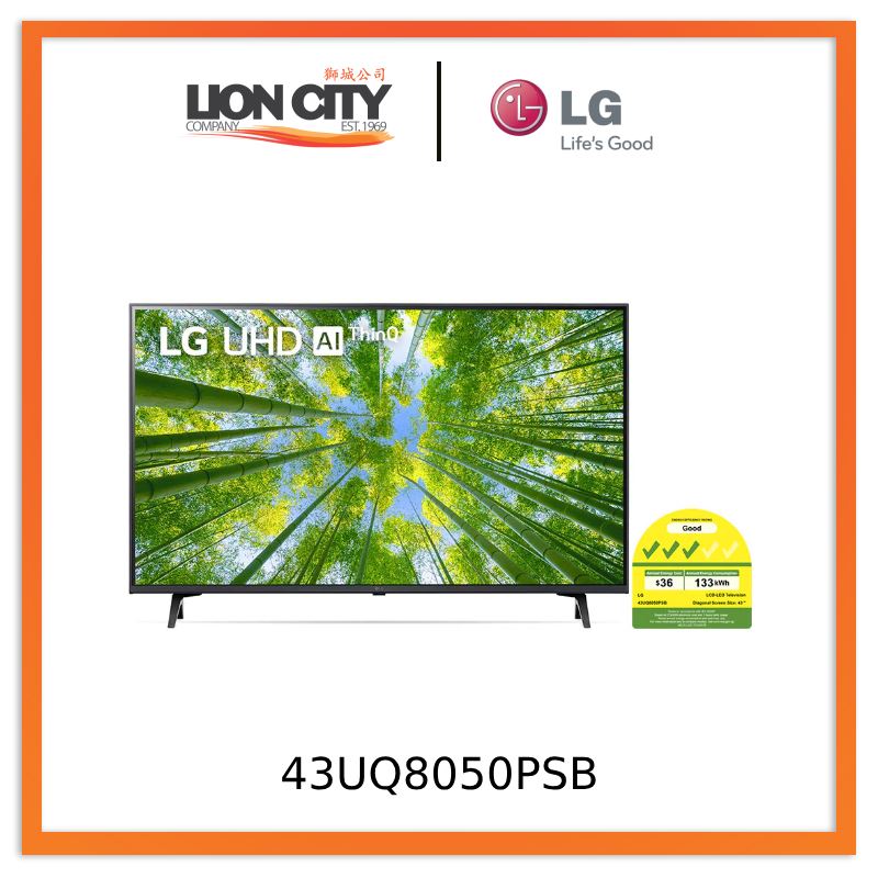 LG 43UQ8050PSB.ATC 43" UQ80 UHD 4K Smart TVs