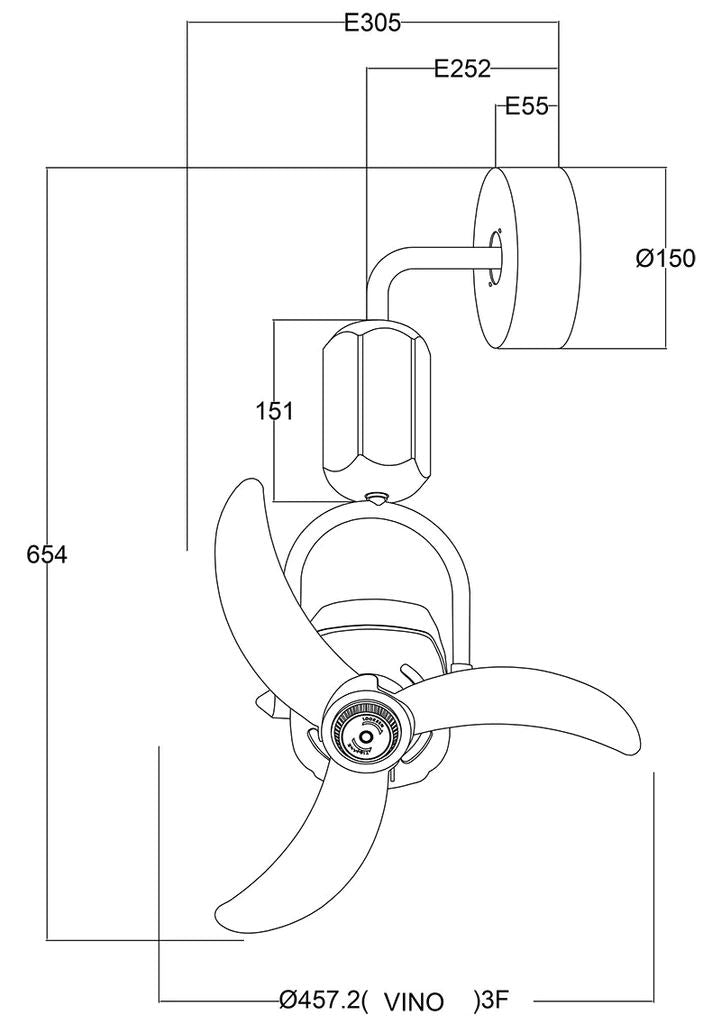 Fanco Vino 18" DC Wall/Corner Fan with Remote