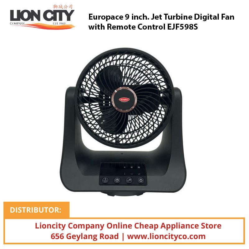 Europace 9 inch. Jet Turbine Digital Fan with Remote Control EJF598S | Lion City Company.