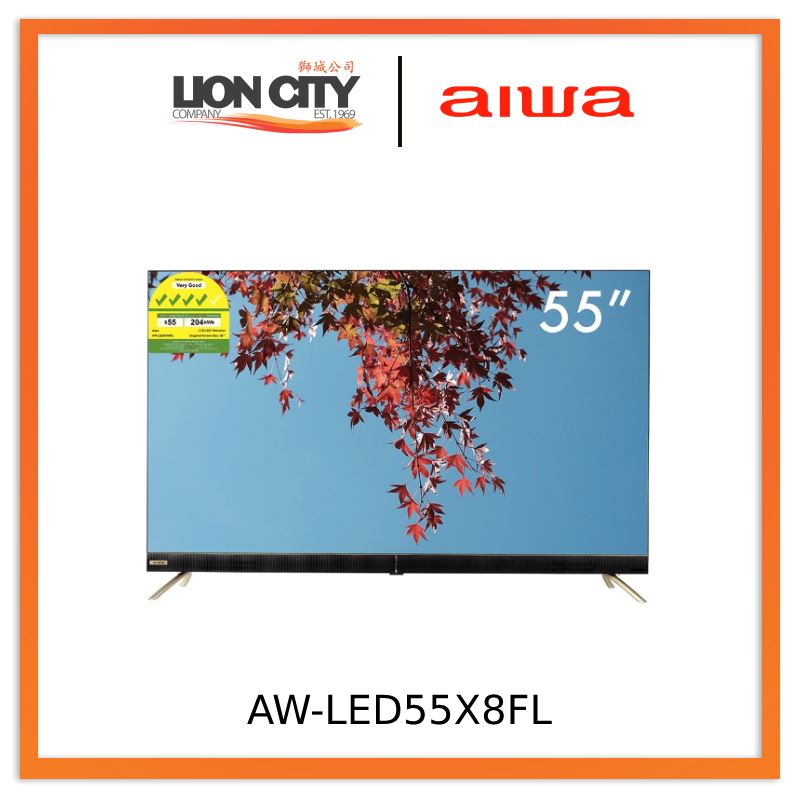 Aiwa AW-LED55X8FL 55" LED UHD Frameless Smart TV, Built-in Soundbar