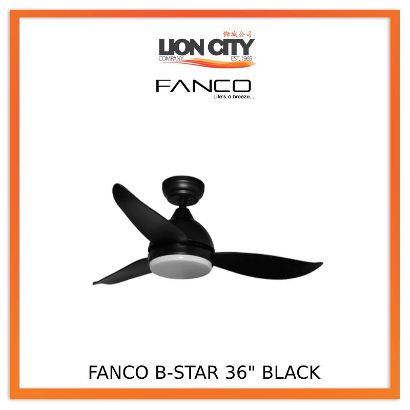 Fanco B-Star 36"/46"/52" (3 Blade) DC Ceiling Fan