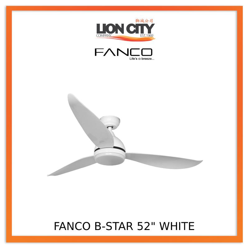 Fanco B-Star 36"/46"/52" (3 Blade) DC Ceiling Fan