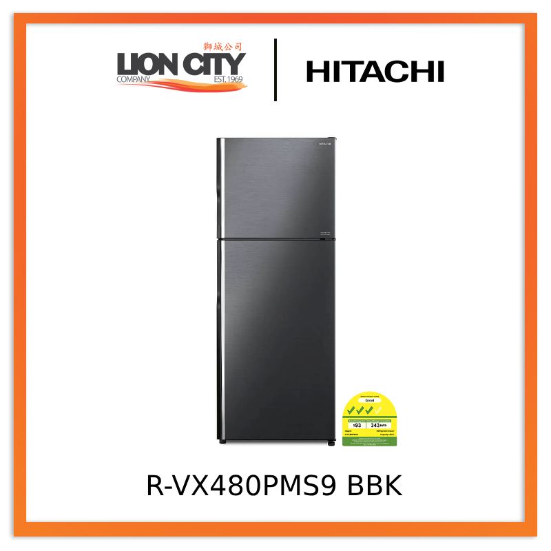★Risha★ Hitachi R-VX480PMS9 - BSL/ BBK/ PWH 2-Door Deluxe Stylish Inverter