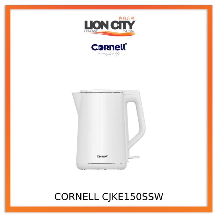 Cornell 1.5L Cool Touch Double Wall Cordless Kettle with full inner Stainless Steel CJKE150SSB/SW