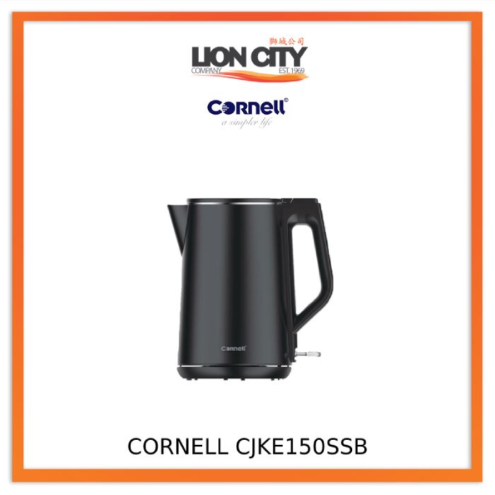 Cornell 1.5L Cool Touch Double Wall Cordless Kettle with full inner Stainless Steel CJKE150SSB/SW