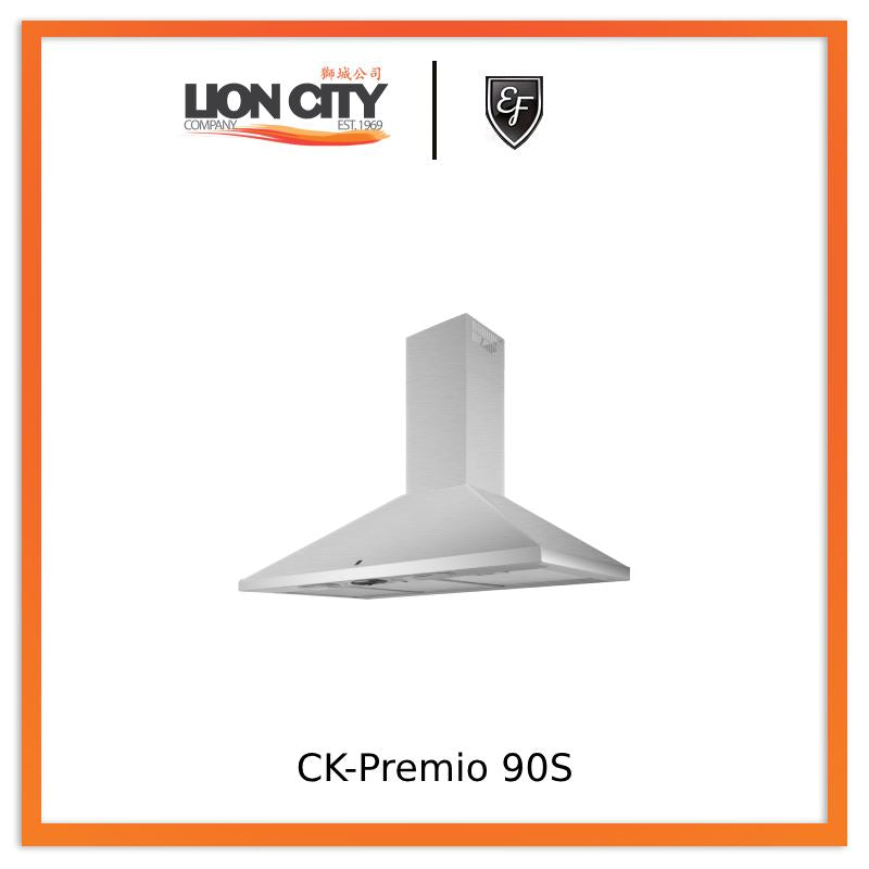 EF  90cm Designer chimney, 750m3/hr,  s/steel CK-Premio 90S