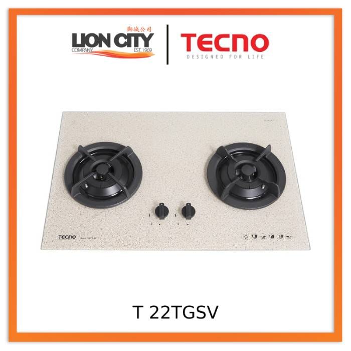 TECNO T 22TGSV 2-Burner 70cm Tempered Glass Cooker Hob | Lion City Company.