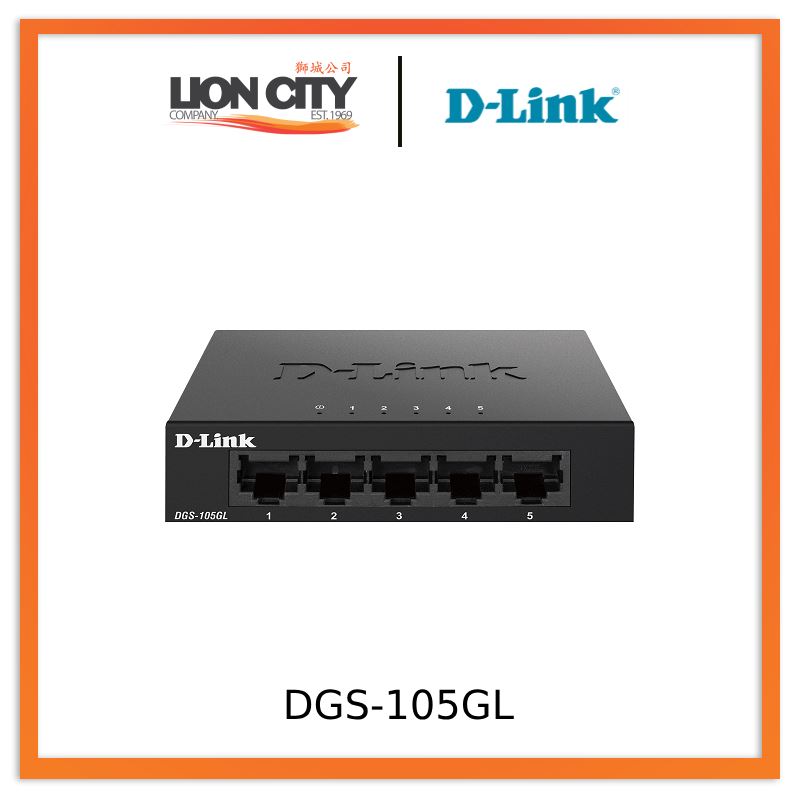 D-Link DGS-105GL 5-Port Unmanaged Gigabit Metal Desktop Switch