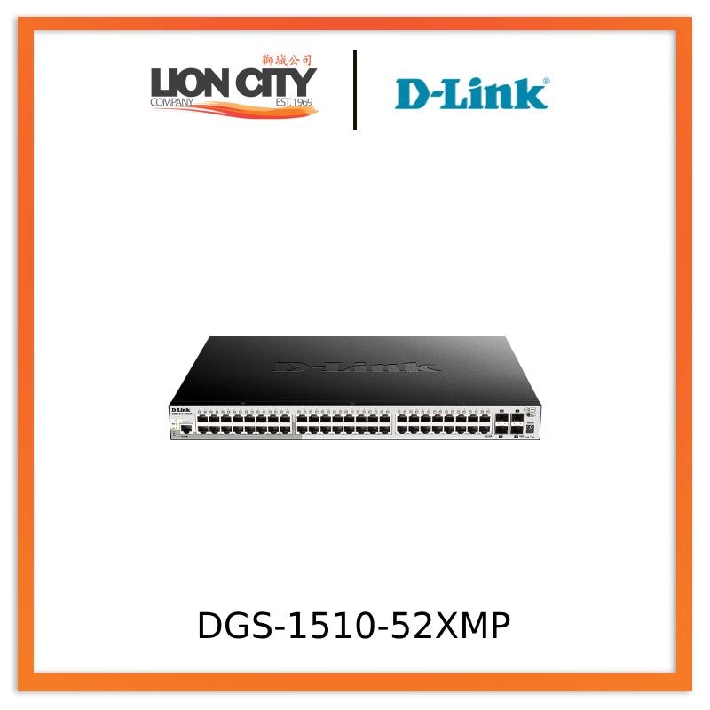 D-Link DGS-1510-52XMP Gigabit Stackable Smart Managed Switch with 10G Uplinks