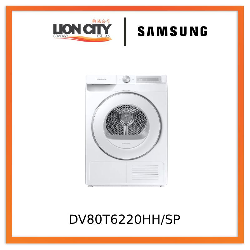 Samsung DV80T6220HH/SP, Front Load Heat Pump Dryer, 8KG, 5 Ticks