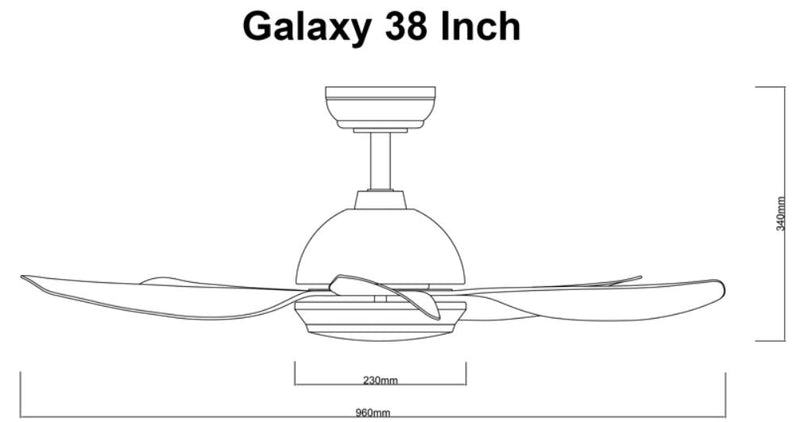 Fanco Galaxy 5 38"/ 48"/56" DC LED Ceiling Fan