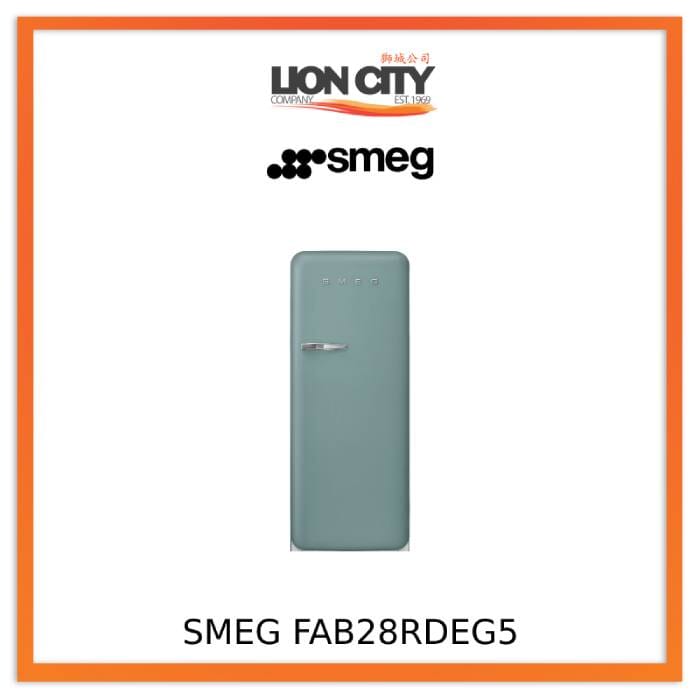 Smeg FAB28RDEG5/RDRB5/RDTP5 Free Standing Refrigerator One Door, Emerald Green 50's Style Aesthetic
