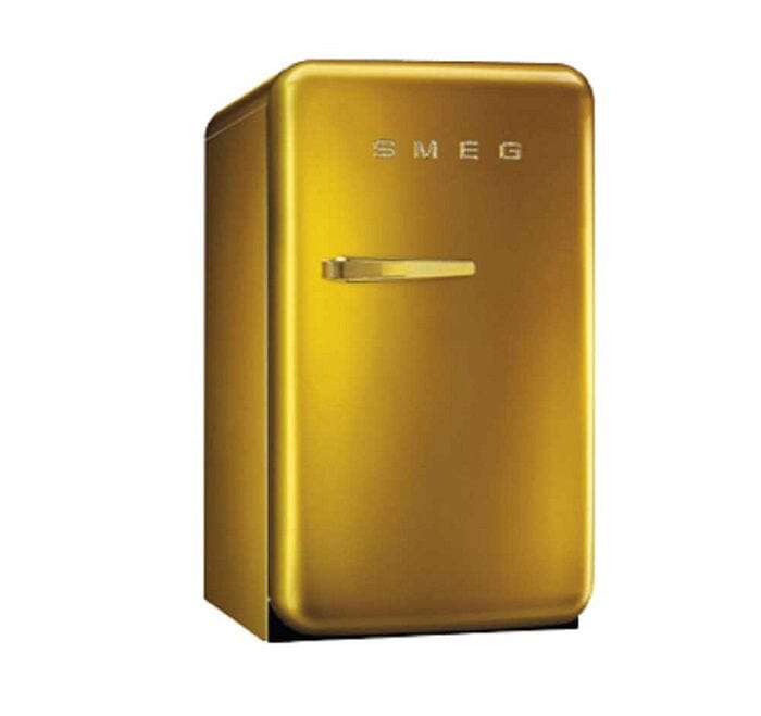 Smeg FAB5RDGO5 Free Standing Refrigerator One Door, Gold 50's Style Aesthetic