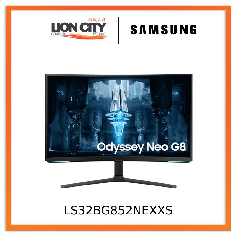 Samsung 32" LS32BG852NEXXS Odyssey G8 UHD Gaming Monitor With 240Hz Refresh Rate and Quantum Mini-LED
