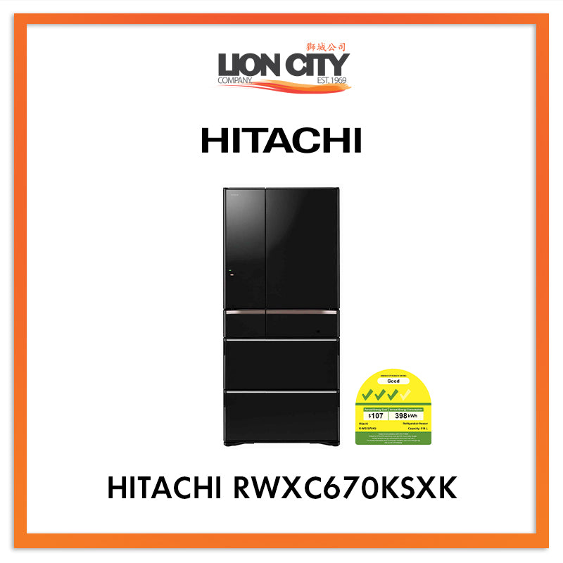 Hitachi 519 L Multidoor Iot Fridge RWXC670KSXK (Made in Japan)