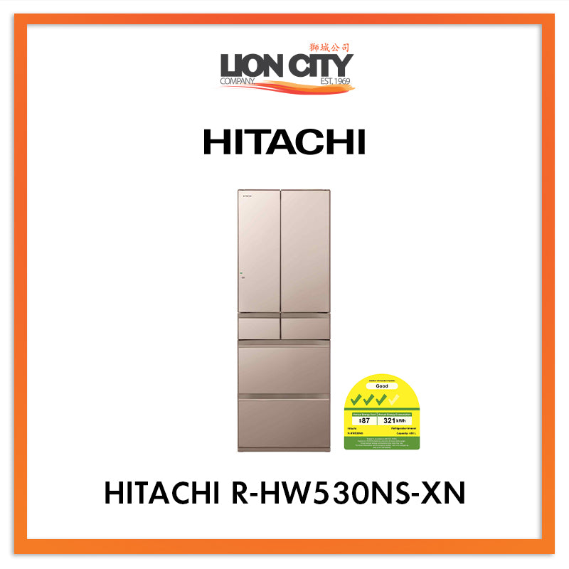 Hitachi 400L Multi Door Fridge R-HW530NS-XN (made in Japan) - Lion