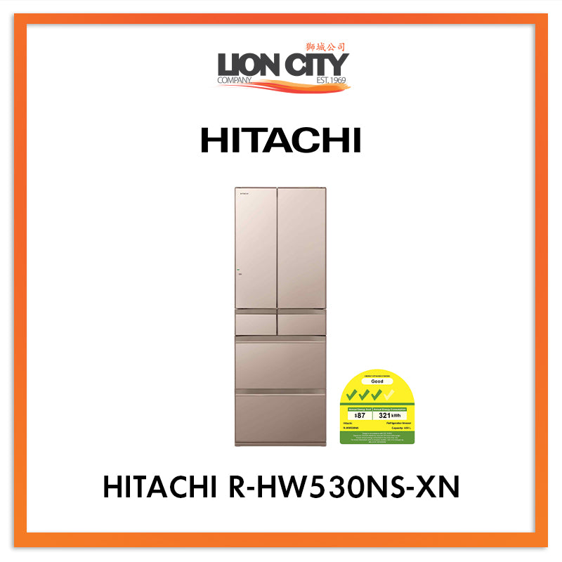 Hitachi 400L Multi Door Fridge R-HW530NS-XN (made in Japan)