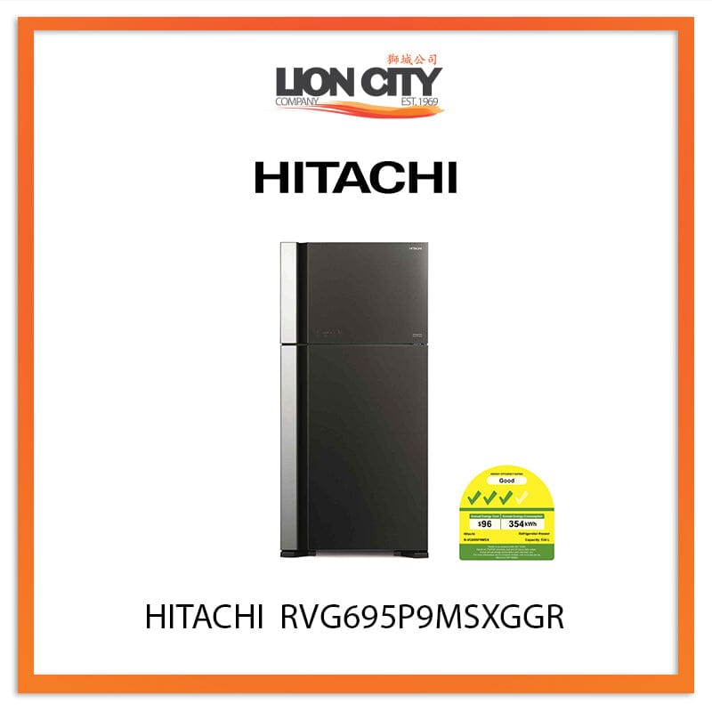 HITACHI 534L 2 DOOR FRIDGE RVG695P9MSXGGR