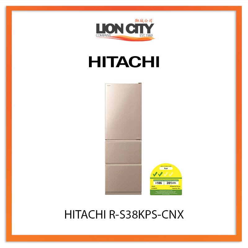 HITACHI 329L 3 DOOR FRIDGE R-S38KPS-CNX