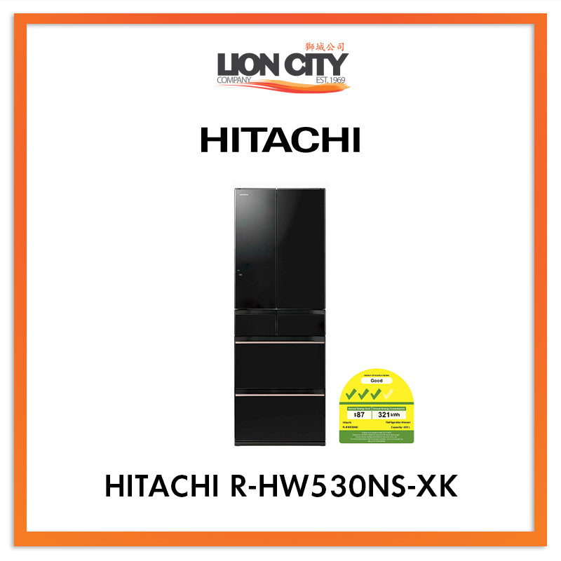 Hitachi 400L Multi Door FRIDGE R-HW530NS-XK (made in Japan)