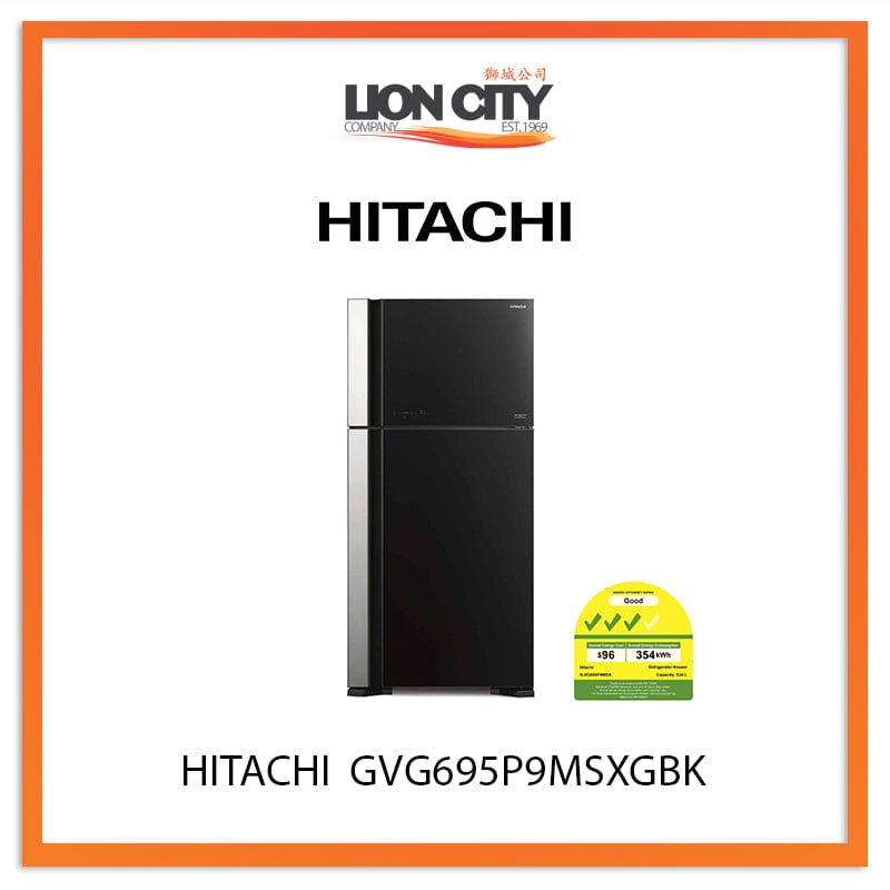 HITACHI 534L 2 DOOR FRIDGE GVG695P9MSXGBK