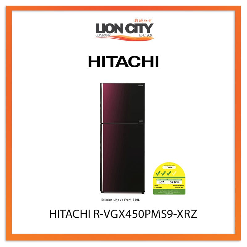 HITACHI 366L 2 DOOR STYLISH R-VGX450PMS9-XRZ