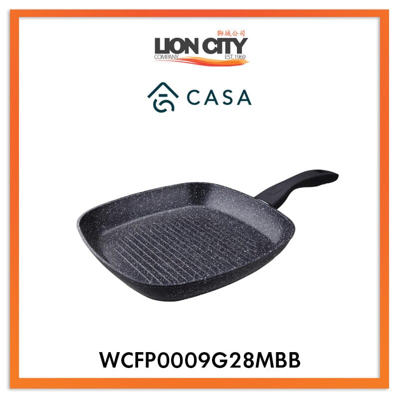WESTINGHOUSE 28CM MARBLE BLACK NON-STICK ALUMINIUM GRILL PAN - WCFP0009G28MBB