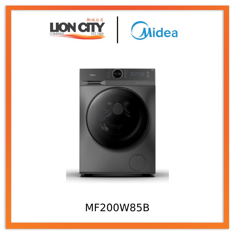 MIDEA MF200W85B 8.5KG INVERTER FRONT LOAD WASHING MACHINE