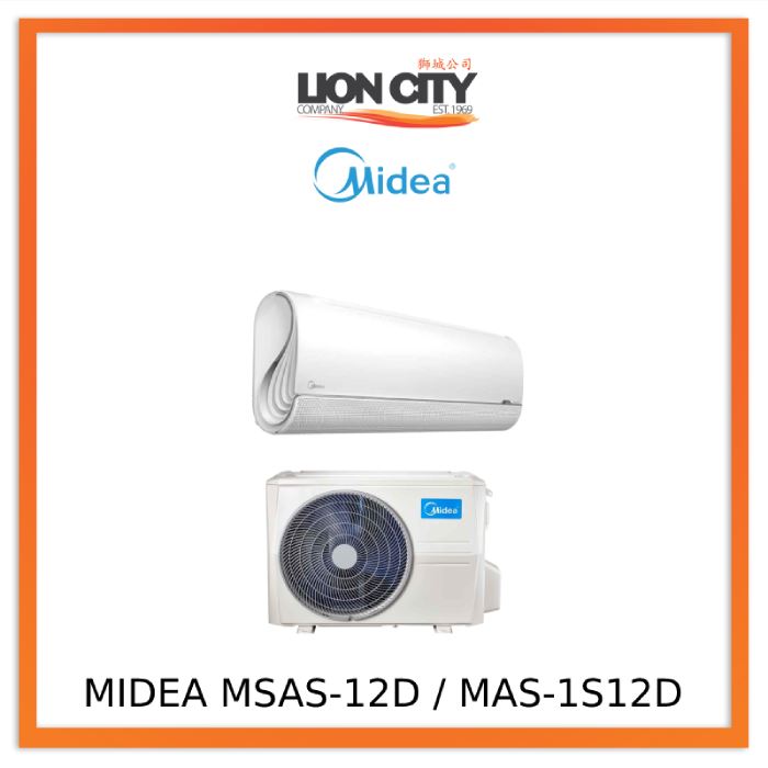 MIDEA MAS-1S12D / MSAS-12D INVERTER SINGLE SPLIT AIRCON - Lion City Company