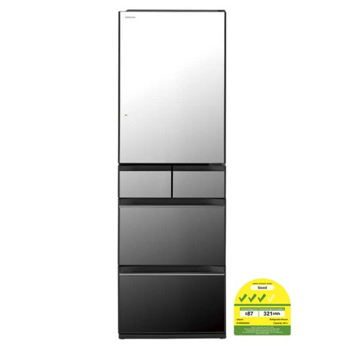 HITACHI R-HWS480KS-X (CRYSTAL MIRROR) MULTI DOOR REFRIGERATOR (500L) | Lion City Company.