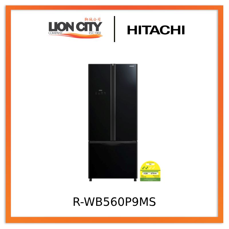 Hitachi R-WB560P9MS - GBK French Bottom Freezer 3 Door 465L