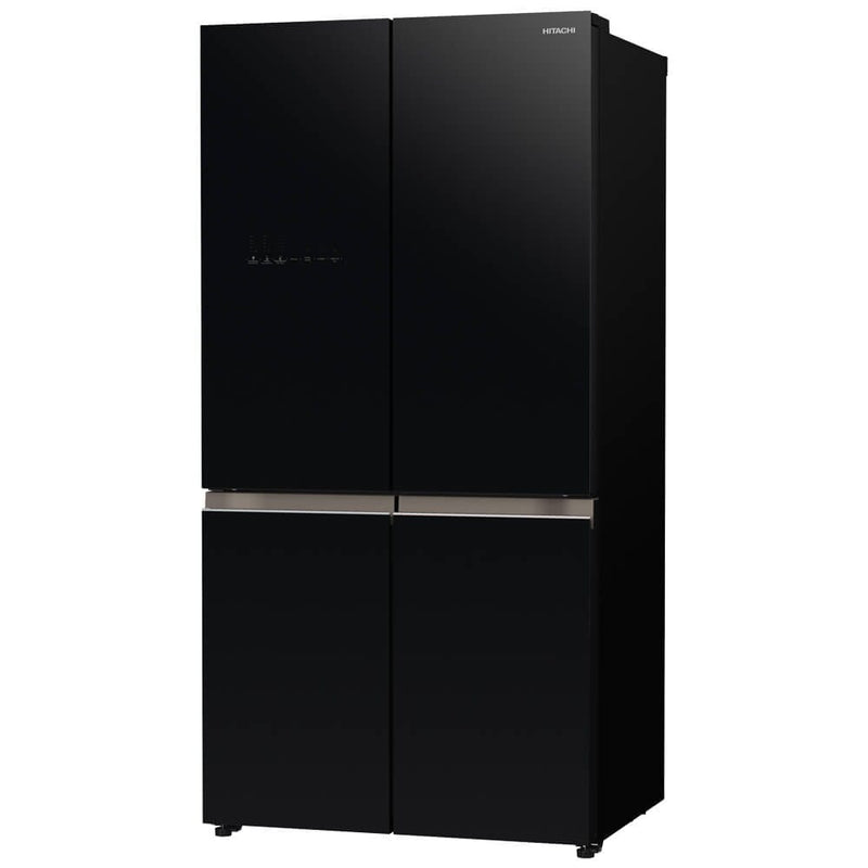 Hitachi R-WB700VMS2-GBK 645L French Bottom Freezer Deluxe 4-Door Refrigerator - Glass Black