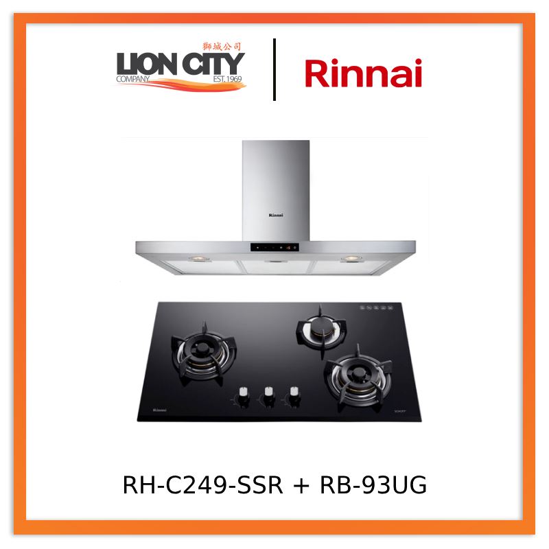 Rinnai RH-C249-SSR Chimney Cooker Hood + RB-93UG Schott Glass Hob
