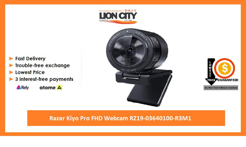 Razer 6o - USB Camera with High-Performance Adaptive Light Sensor - Black I RZ19-03640100-R3M1 | Lion City Company.