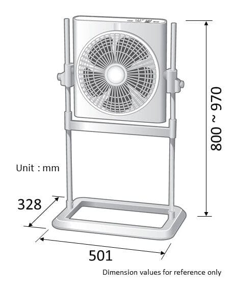 KDK SC30H Grey/Lavender Box Fan With Stand C/w Remote Control (30cm)