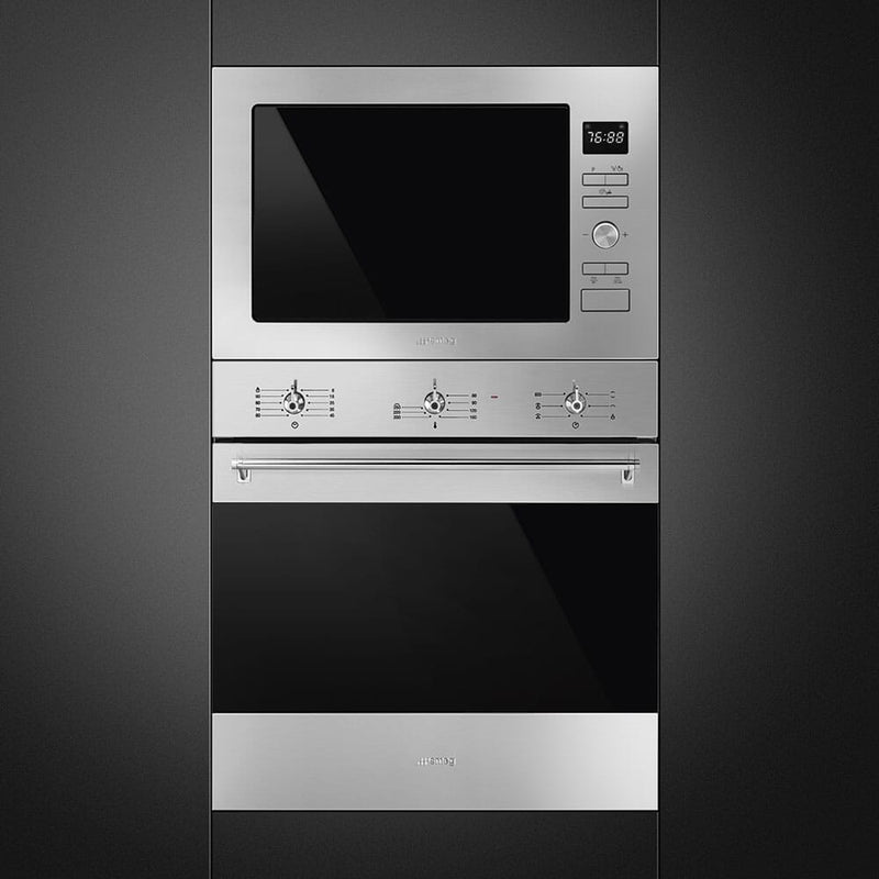Smeg SER60SGH3 60cm Classic Gas Hob Stainless Steel + KSET9XE2 90cm Telescopic Hood with Stainless Steel + SF6381X Fan Assisted Oven 60cm Classica Aesthetic Effect Front Panel Bundle Deal