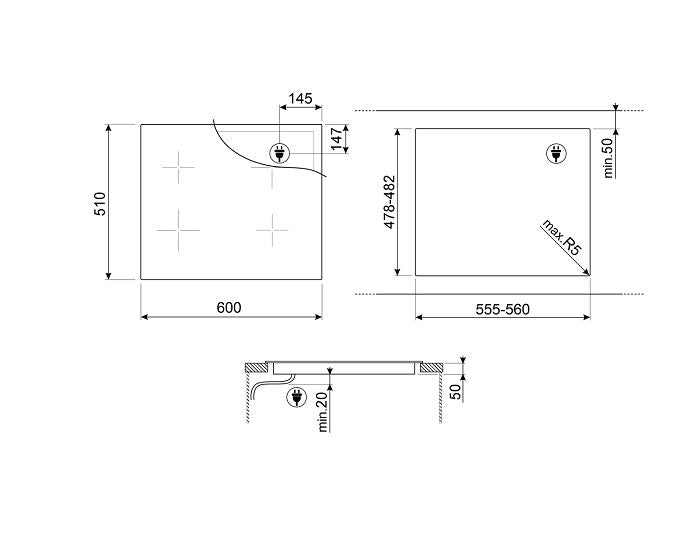 Smeg SIM6644R 60 cm Induction Hob