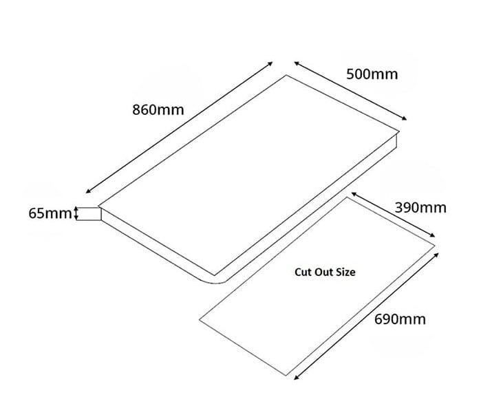 Tecno Uno SR 838 SV Stainless Steel Hob Stainless Steel 86cm, V.V.S, INFERNO*  3 Burners (1x Big, 1x Medium, 1x Small)