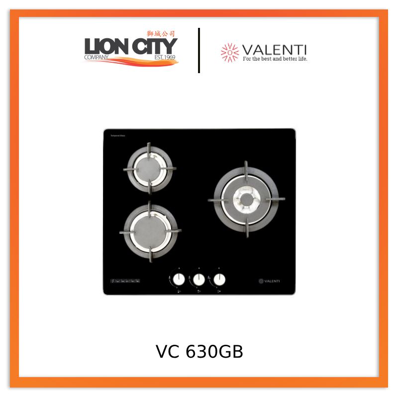Valenti VC630GB/SB 60CM 3 BURNER Built-in Glass Hob VC 630GB/VC 630SB