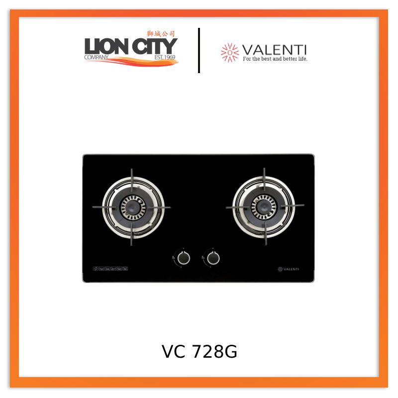 Valenti VC728G 73CM 2 BURNER BLACK TEMPERED Built-in Glass Hob VC 728G