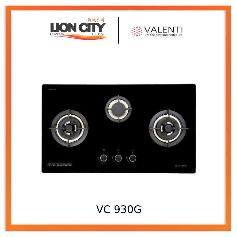 Valenti VC930G/S 860 mm Glass Built-in Hob (With Safety-Valve) VC 930G/VC 930S